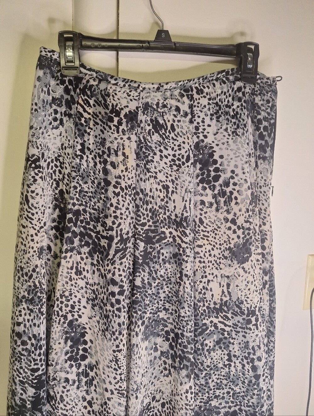 Christopher & Banks Black and White Animal-Print A-Line Skirt